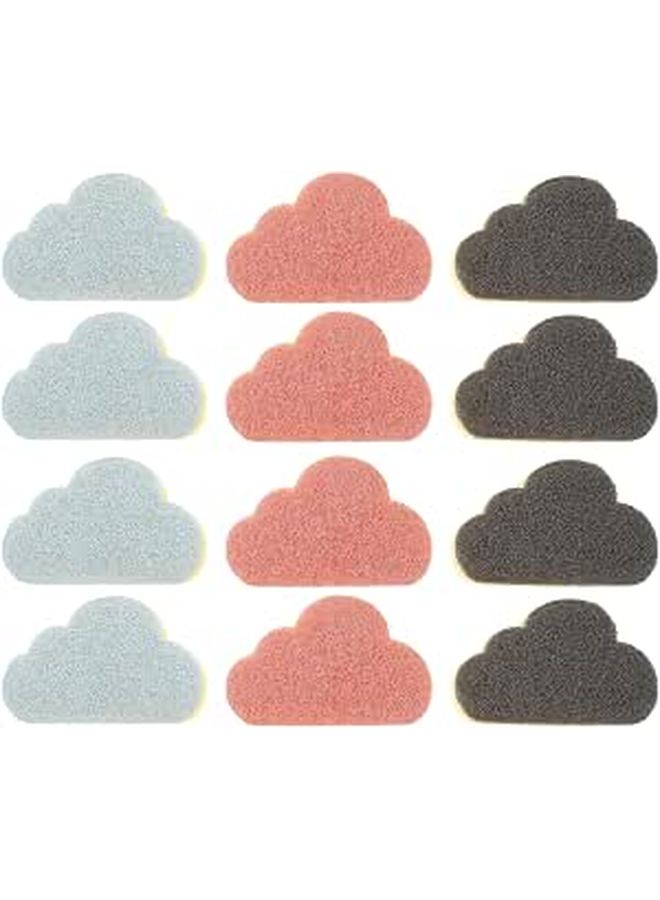 12 Pcs Cloud Shaped Kitchen Cleaning Sponges Set Dual Tone Dish Scrubbers Practical Non Scratch Household Cleaning Tool - Image 1