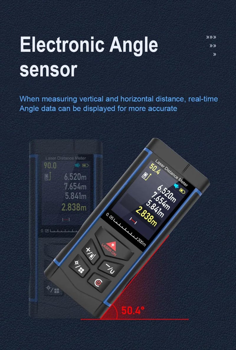 XPR3SS 200 Meter(656 Feet) Camera Assisted 800mAh Rechargeable Outdoor Laser Distance Meter with Angular Measure Range Finder Portable Digital Measuring Device Rangefinder with Camera. (LDM200) - Image 4
