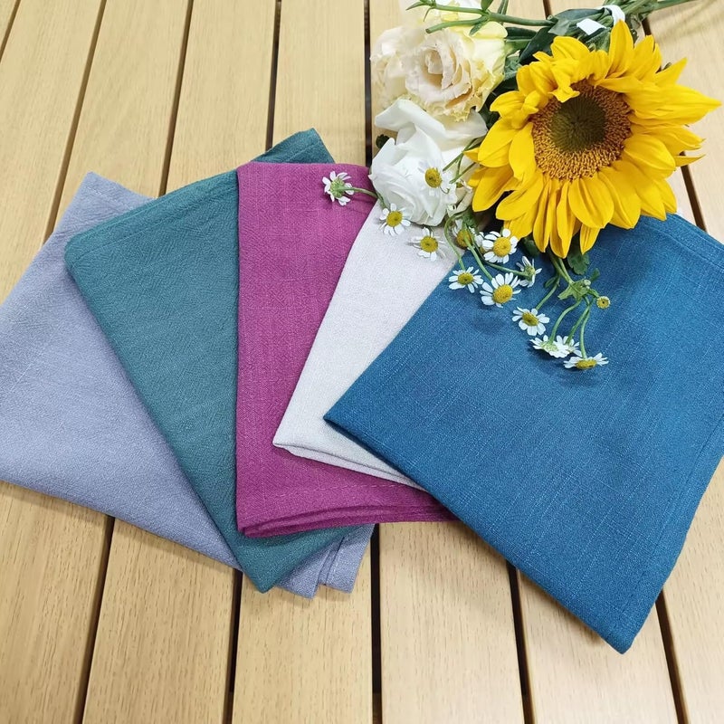 Mannikin With Device Mannikin Linen Cotton Dinner Napkins 17x17 inches Set of 6 Multicolor Washable for Everyday Use or Parties - Image 1