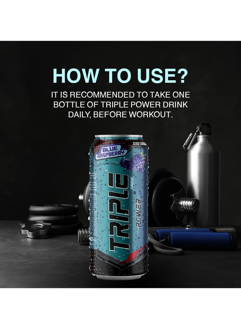 Triple Power,Pre-work out,Energy,Blue Raspberry,330ml  - Image 5