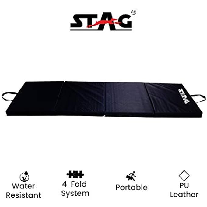 STAG Multi-Purpose Foldable Fitness Mat 180 Cm X 60 Cm X 30 Mm | Use As Tumbling Mat, Gymnastics Mat, Crash Pad | Thick Foam | For Both Men And Women - Image 3