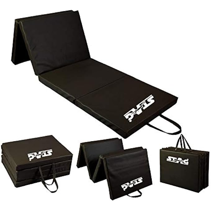 STAG Multi-Purpose Foldable Fitness Mat 180 Cm X 60 Cm X 30 Mm | Use As Tumbling Mat, Gymnastics Mat, Crash Pad | Thick Foam | For Both Men And Women - Image 1