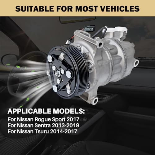 Aspligo Air Conditioner AC Compressor with Clutch Fits for Nissan Sentra 20132019 L4 18L CO 29072C 98585 926003SH0A 926003SH0A 926004FU1A 97585 7513045 20017304717063 7512409 - Image 3