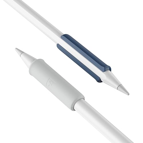 FUSE Apple Pencil Grip - Compatible with Apple Pencil Pro and Gen 2 Stylus for Procreate Drawing, Writing - Designed for Magnetic Charging and Double Tap Sensor (Frost White, Draft Blue) - Image 1