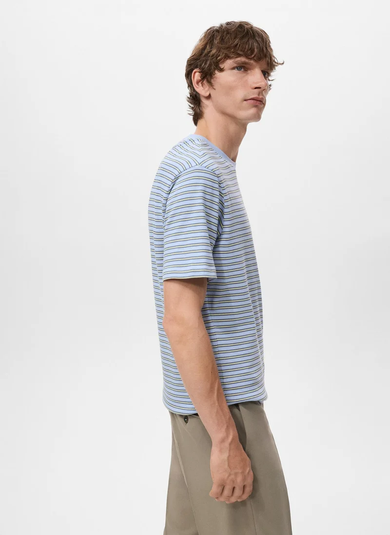 Mango Man  Regular-fit striped 100% cotton shirt for Men | Best Price UAE