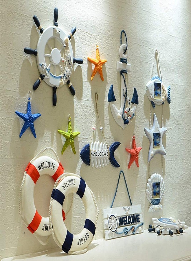 RayLineDo RAYLINE-DO RayLineDo Creative Mediterranean Style Design Beach Starfish Resin Five-Pointed Star in Light Blue Home Restaurant Kindergarten Wall Hanging Decoration - Image 5