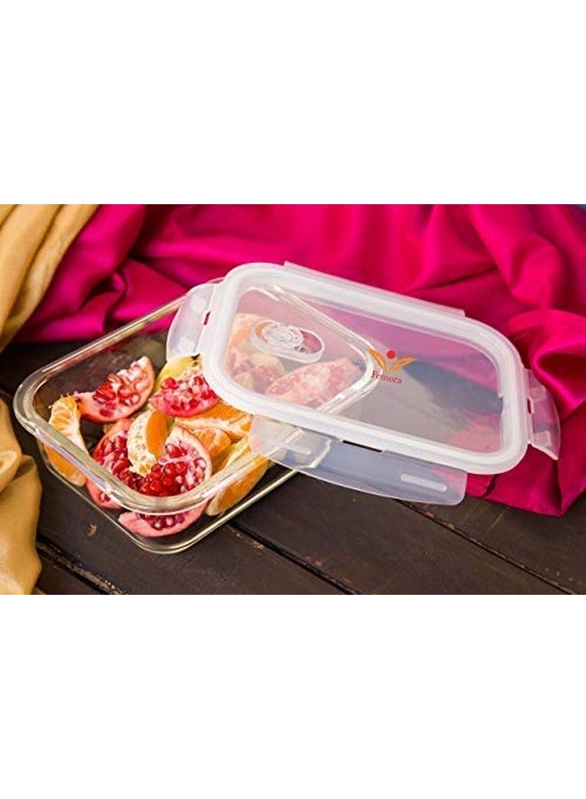 Femora Femora Borosilicate Glass Containers for Kitchen | 1 Year Warranty | Container Boxes for Storage, Storage Box for Kitchen with Air Vent Lid, Microwave Safe, Rectangular (Set of 3-1000ml Each) - Image 2