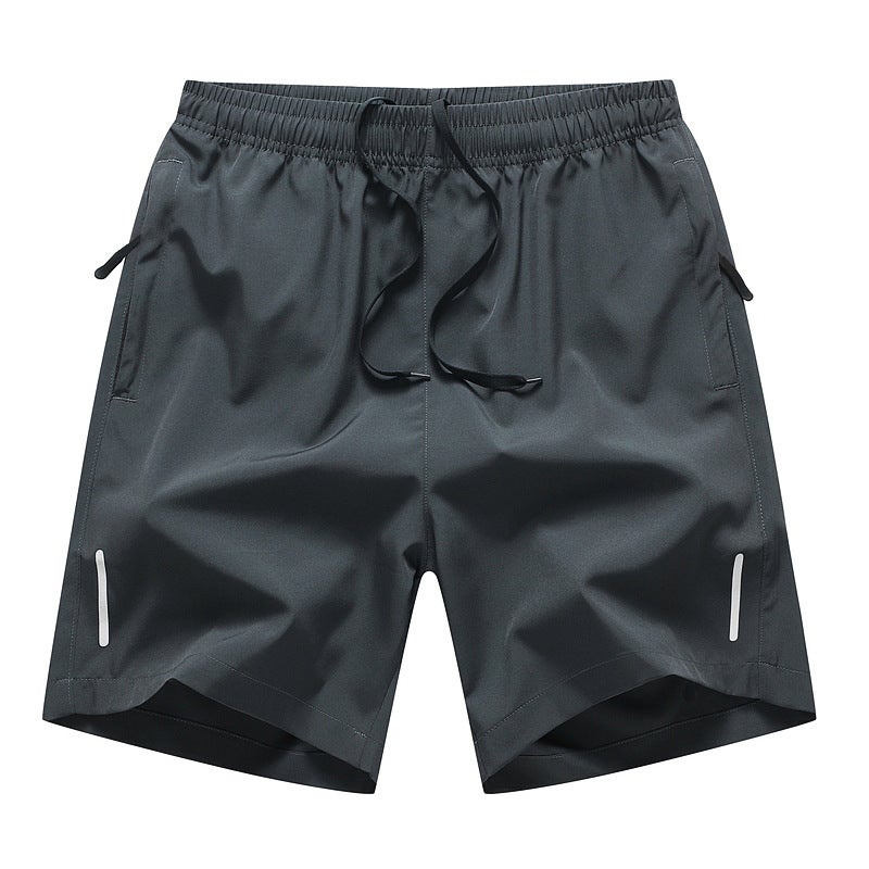 Summer Casual Five-point Pants Mens Thin Quick-drying Reflective Strip Shorts Youth Outer Wear Sports plus size Loose Beach Pants 8907-black  - Image 2
