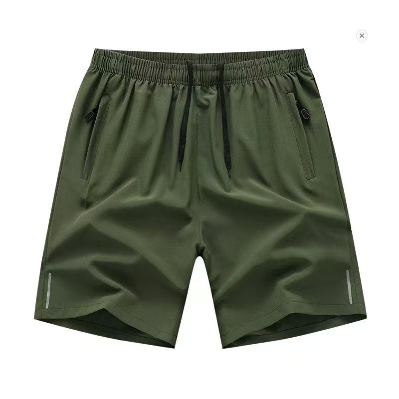 Summer Casual Five-point Pants Mens Thin Quick-drying Reflective Strip Shorts Youth Outer Wear Sports plus size Loose Beach Pants 8907-black  - Image 5