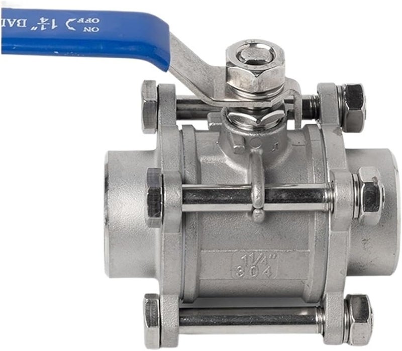 304 Stainless Steel Three Piece Ball Valve DN15 201 Material Internal Thread Q61F 16P - Image 4