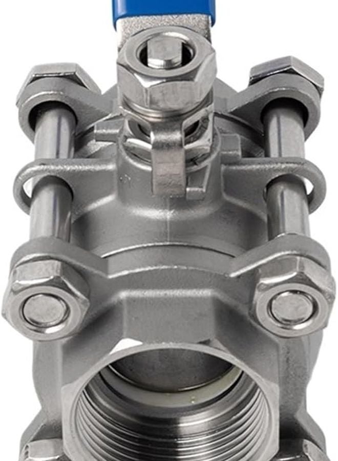 304 Stainless Steel Three Piece Ball Valve DN15 201 Material Internal Thread Q61F 16P - Image 2