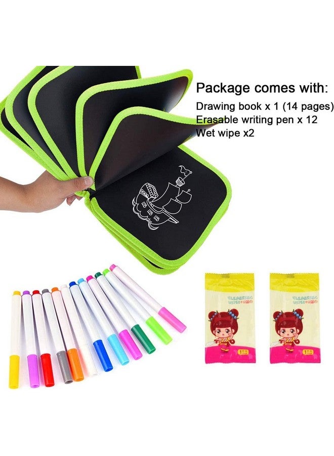 بلس بوينت دفتر رسومات قابل للمسح من PLUSPOINT للأطفال الصغار، ألعاب أنشطة، وسادات رسم قابلة لإعادة الاستخدام مع أقلام ألوان مائية، لعبة فنية للسفر، لعبة سيارة للرحلات البرية، مجموعة كتابة وتلوين للأولاد والبنات (14 صفحة) - Image 5