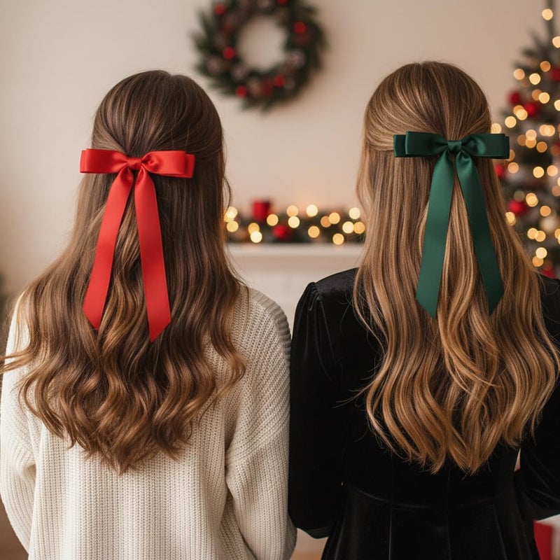 Tobeffect Hair Bows for Women Girls Satin Ribbon Bow, Cute Bow Hair Accessories 10PCS Multicolor - Image 4