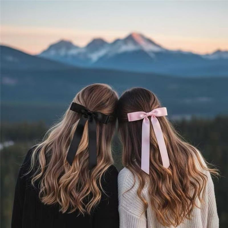 Tobeffect Hair Bows for Women Girls Satin Ribbon Bow, Cute Bow Hair Accessories 10PCS Multicolor - Image 5