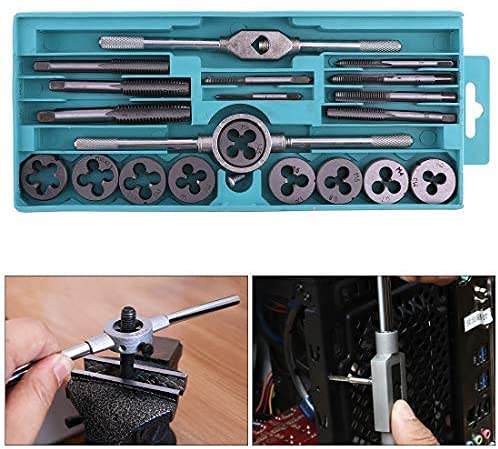 Hetkrishi 20pcs Hss Tap & Die Set M3-M12,Metric Sizes,Tap & Dies With Tap Wrench & Round Die Handle Complete Set - Image 3