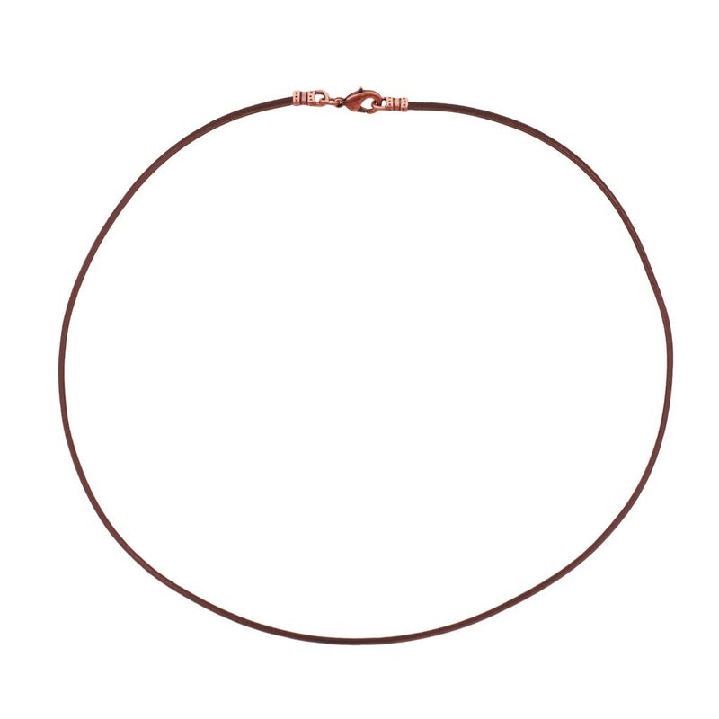 DragonWeave Antique Copper 1.8mm Fine Brown Leather Cord Necklace - 20 inches - Image 2