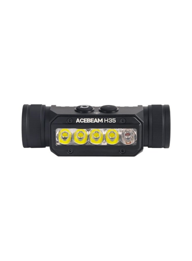 ACEBEAM مصباح رأس صناعي Acebeam H35، 2600 لومن، مسافة شعاع 170 متر، مصدر ضوء مزدوج أبيض وأحمر (مغامرات في الهواء الطلق، الصيد ليلاً، العمل الصناعي) - Image 2