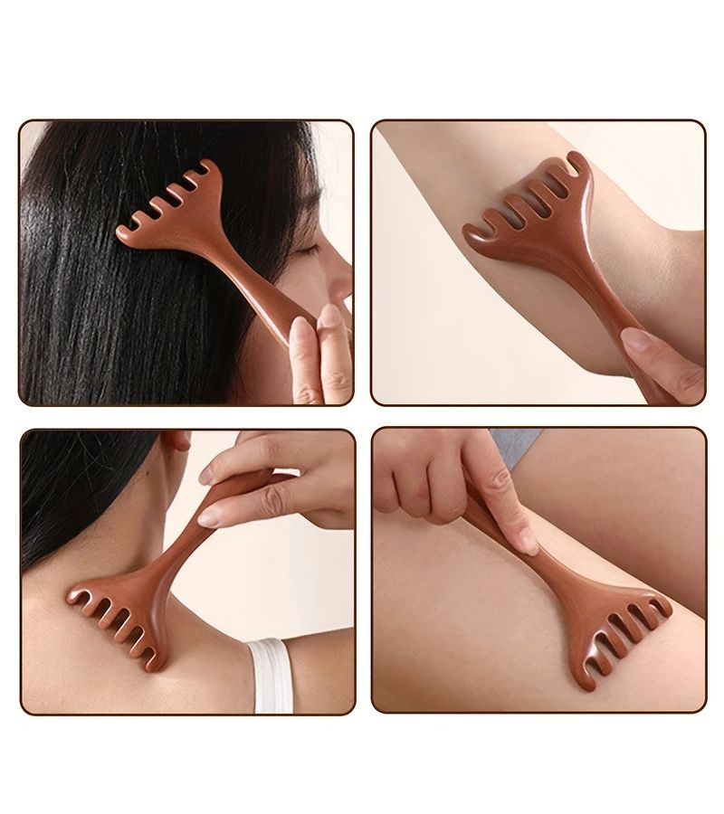 3pcs 6 Tooth Claw Meridian Massage Comb Long Handle Hair Care Meridian Tool - Image 3
