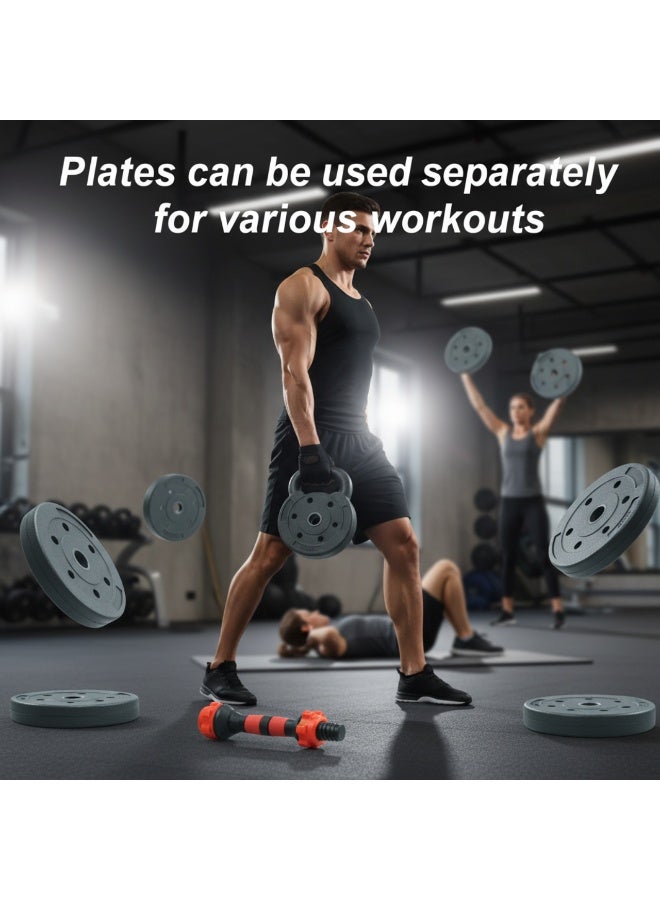 أكسوكس مجموعة دمبل وباربل قابلة للتعديل 20 كجم من Axox Fitness – مجموعة أوزان للمنزل من البولي بروبيلين مع صفائح قفل سريع، مقابض إسفنجية، مجموعة تدريب قوة قابلة للتحويل لتمارين الجسم الكامل - Image 4