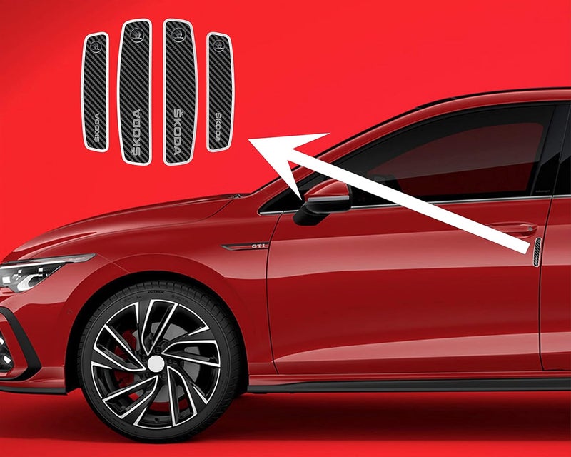 BIG FLAG BIGFLAG 3D Gel Coated Car Door Guard - Carbon Fiber Universal for Specific Brand (Pack of 4) (3DDGCFVAR) (SK0DA) - Image 3