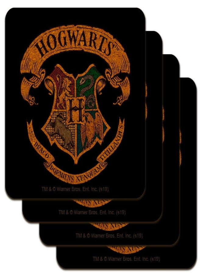 GRAPHICS & MORE Harry Potter Ilustrated Hogwart's Crest Low Profile Novelty Cork Coaster Set - Image 1