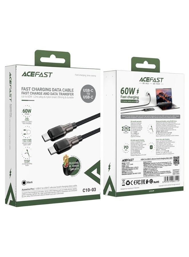 AceFast Charging Data Cable C10-03 USB-C to USB-C 60W - Image 4