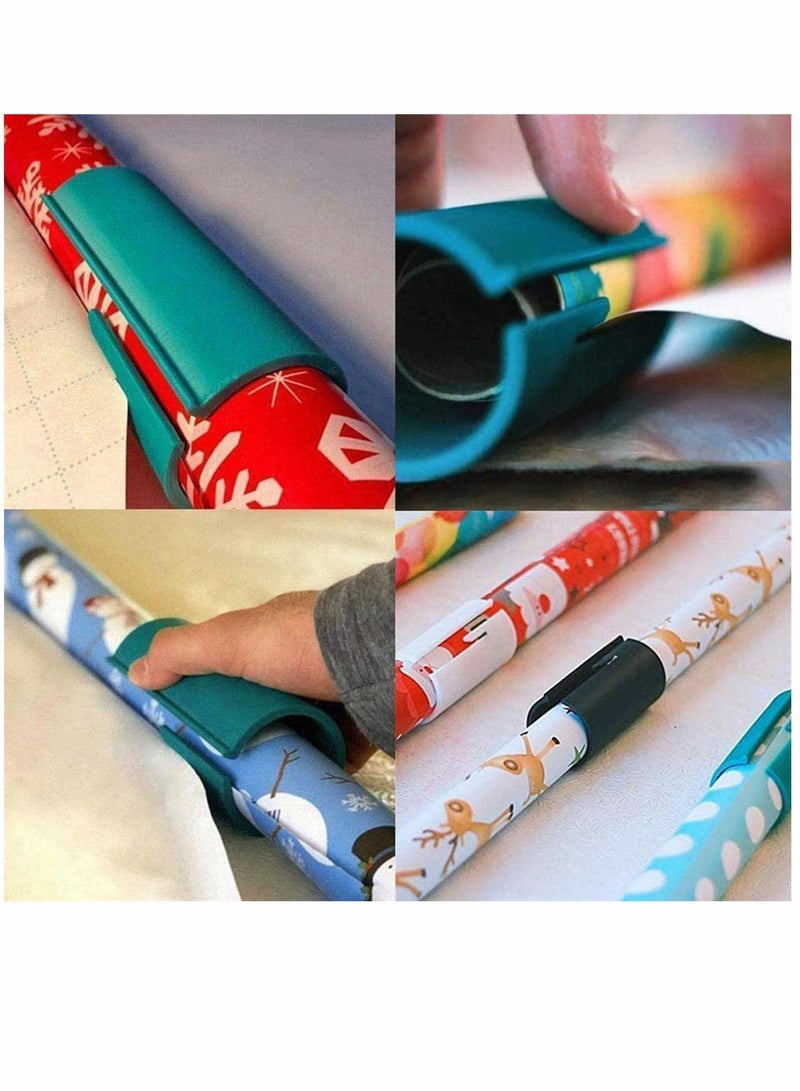 KASTWAVE Wrapping Paper Cutter, Birthday Gift Wrapping Cutting Tool Tube, Craft Paper Roll Sliding Line Cut Trimmer, Easy Quick, Safer And Easier Cut 3 Pcs Blue, Black, White  - Image 4