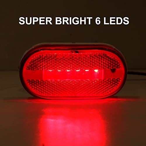 Partswcgg 14Pcs 4 Inch Rectangle Led Trailer Marker Lights w/Reflex Lens, 2x4 LED Trailer Clearance Side Marker Lights 6 LED Surface Mount for Truck RV Camper Motorhome Clearance Running Lights(7 Amber+ 7 Red) - Image 4