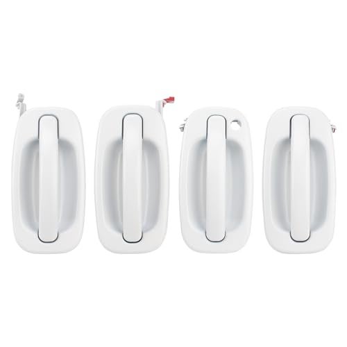 AUTOKAY Door Handles Exterior Front Rear Left Right Side for Silverado 19992007 Olympic White Painted Door Handle Set 19356470 19356469 19356467 - Image 1