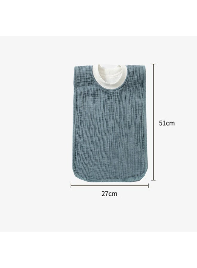 Muslin Baby Bibs Set of 3, Full Coverage Pullover Style, 51x27cm, Sage Green, Grey & Pink - Image 3