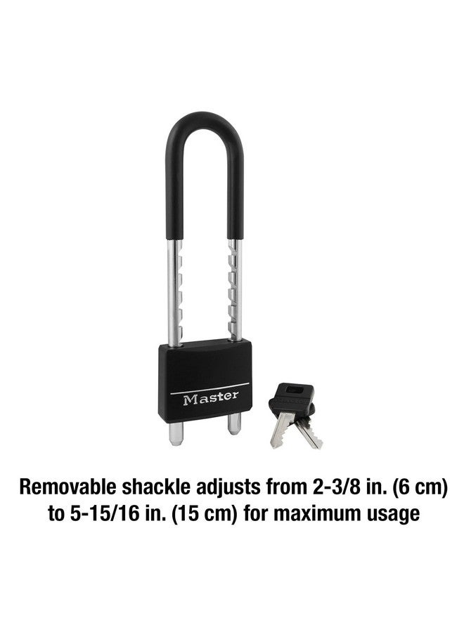 Master Lock Master Lock 527D Adjustable Shackle Padlock with Key, Black  - Image 1