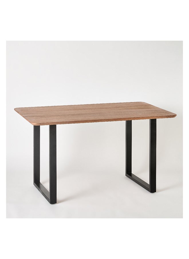 Home Box Costa Chamfered 6-Seater Solid Wood Top Dining Table 80 x 76 x 140 cm  - Image 1