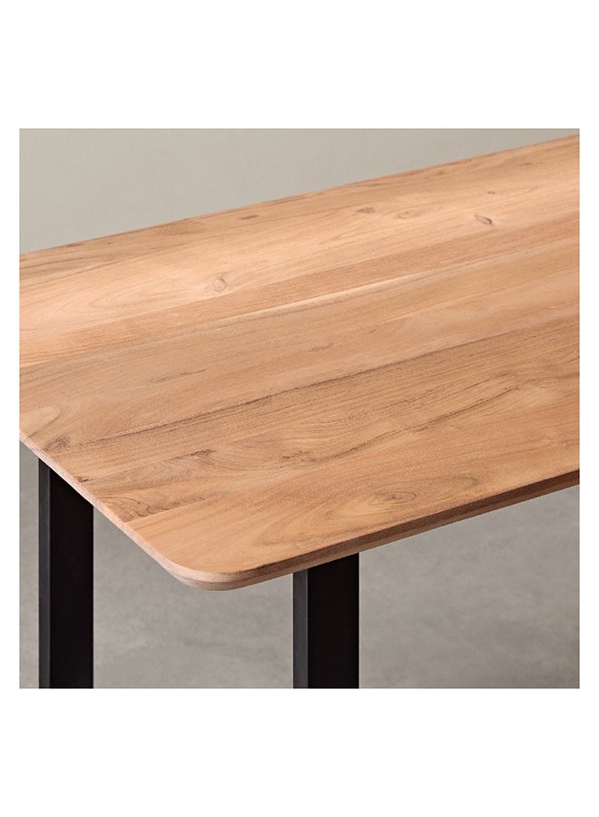 Home Box Costa Chamfered 6-Seater Solid Wood Top Dining Table 80 x 76 x 140 cm  - Image 4