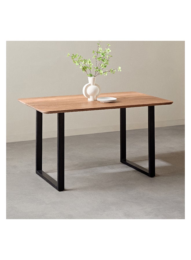 Home Box Costa Chamfered 6-Seater Solid Wood Top Dining Table 80 x 76 x 140 cm  - Image 2