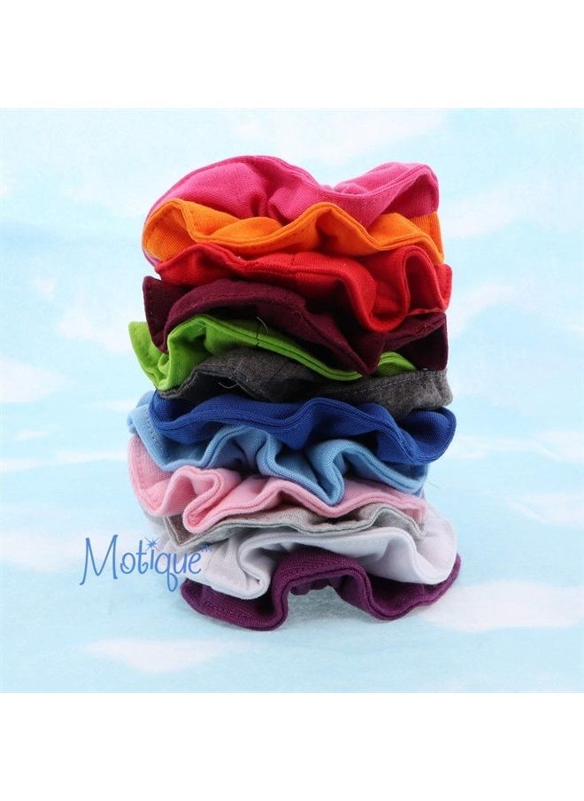 Motique Accessories 6 Pack Large Solid Scrunchies Hair Elastics-Red  - Image 4