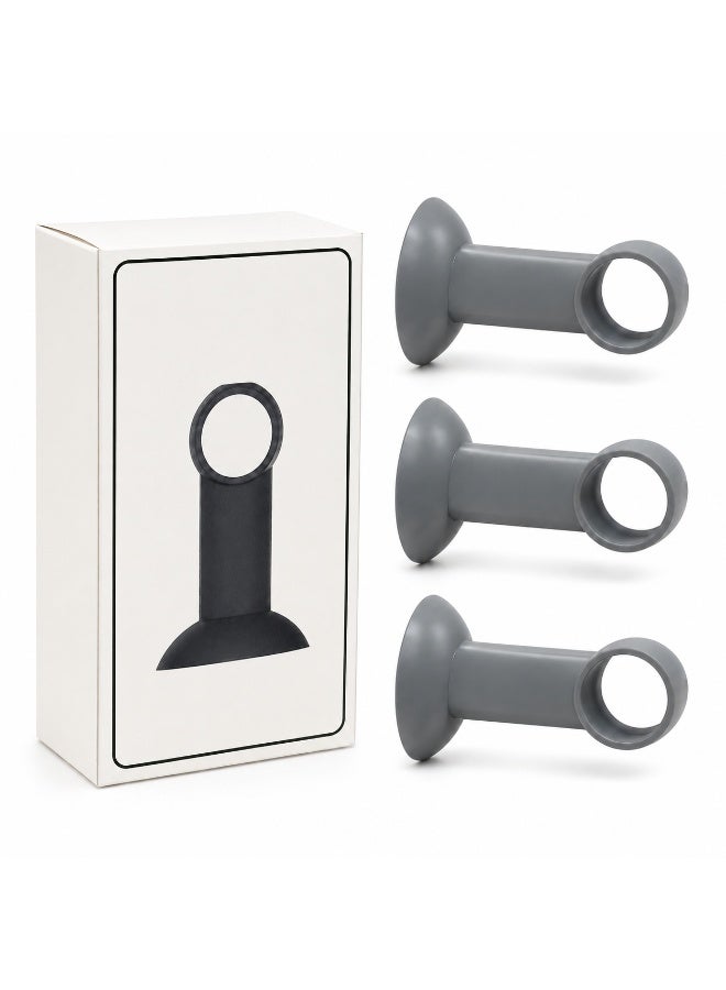 3PCS Door Handle Wall Protector – Anti-Collision Door Stopper Bumper, Thickened Silicone Wall Guard Cover, Noise Reduction Adhesive Door Handle Shield for Home & Rental Apartments - Image 1
