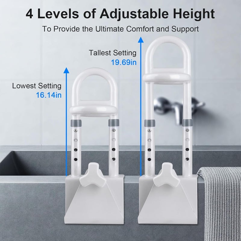 YaoFaFa Bathtub Safety Rail – Shower Grab Bar Handle for Seniors & Elderly – Non-Slip Bath Handles for Tub, Fits 3.15"-6.69" Walls, 300lbs Support – Sturdy Safety Bar for Disabled & Mobility Aid - Image 2