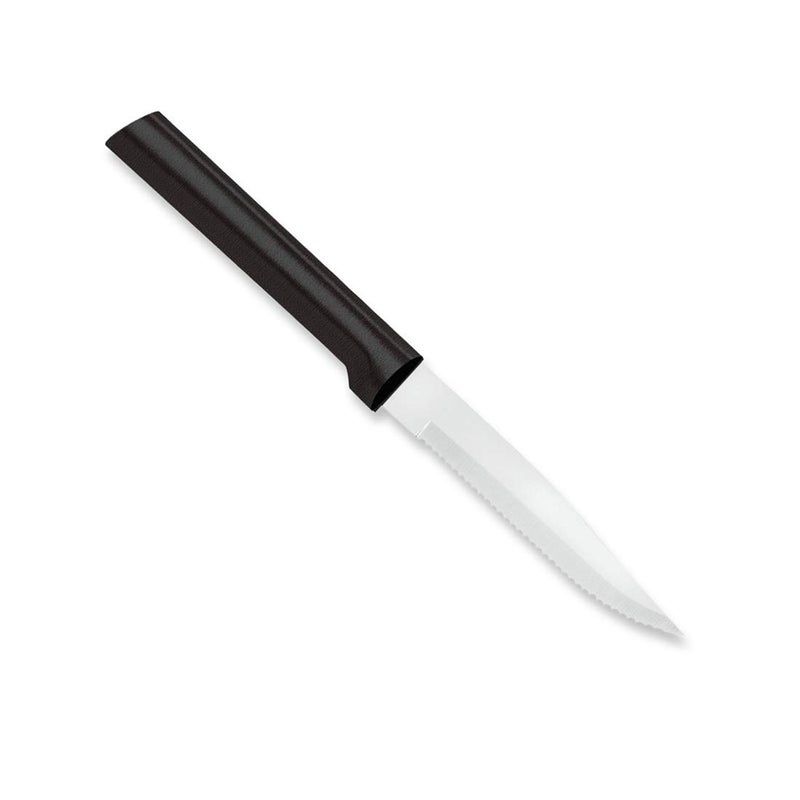 Rada Cutlery Serrated Steak Knife, Black Handle, Pack of 6 - Image 1