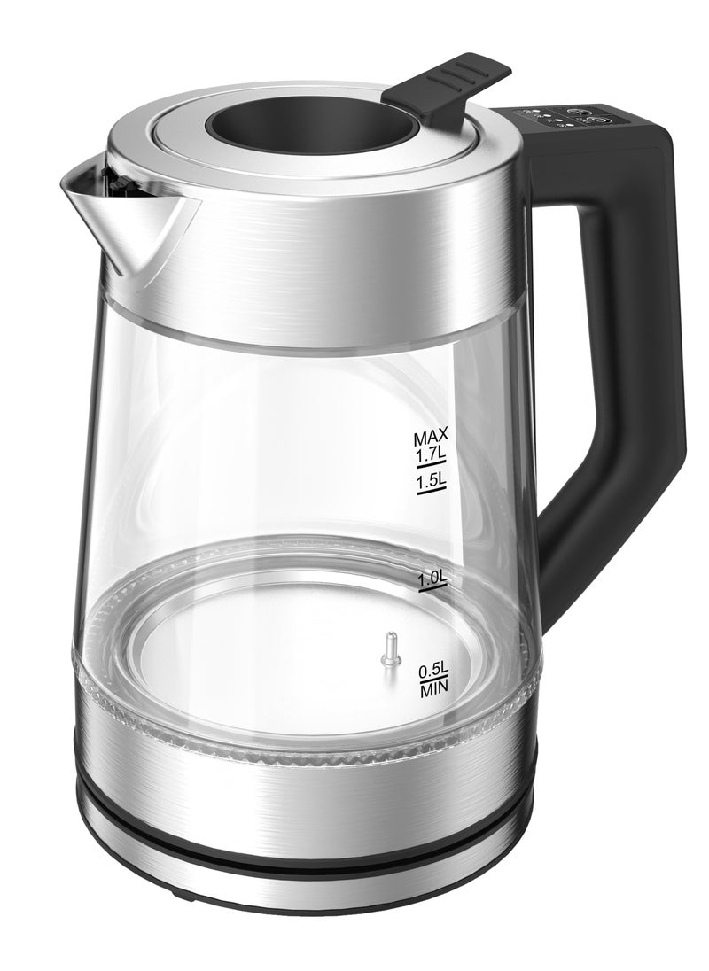 Multi-Temperature Illuminated Glass Kettle 1.7L Power 2200W /Power Plug - UK 3-Pin Plug / Quick Heating / Boil Dry Protection / Keep Warm Option / Temperature Control / Intuitive Control Panel - Black - pzsku/Z9338761AF4EA3C735BDFZ/45/_/1725369874/903f3d4c-c827-46fb-99b0-8b94ad3812cb