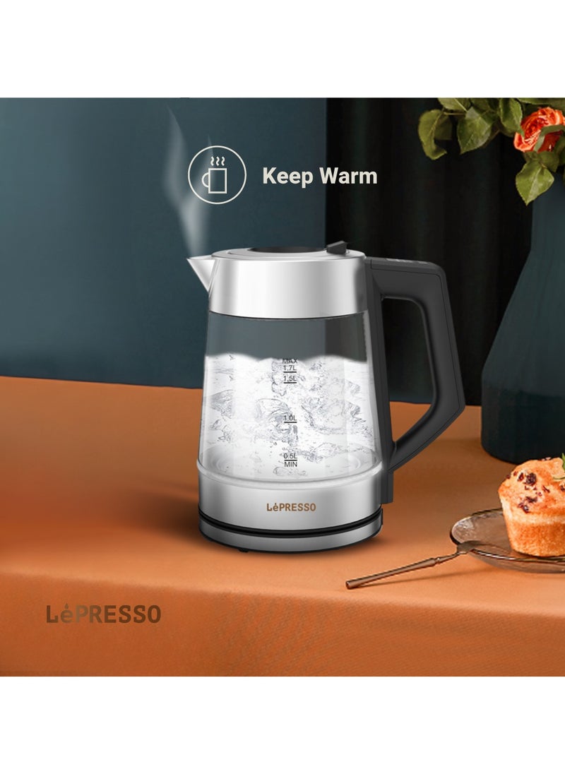 Multi-Temperature Illuminated Glass Kettle 1.7L Power 2200W /Power Plug - UK 3-Pin Plug / Quick Heating / Boil Dry Protection / Keep Warm Option / Temperature Control / Intuitive Control Panel - Black - pzsku/Z9338761AF4EA3C735BDFZ/45/_/1725369894/10890b38-196f-45b6-8292-7b63fe9271ba