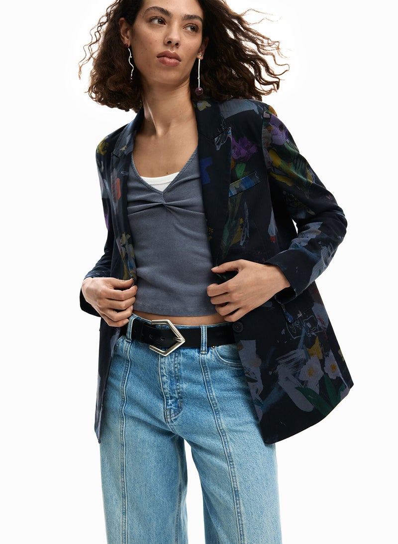 DESIGUAL Fitted Blazer With Three Pockets Two Of Them With Flaps - Image 3