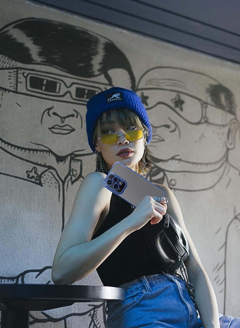 Wtech Honor 200 Lite 5G 2024 PU Luxury Plating Raised Lips Camera Hole Case Cover - Navy Blue - Image 4