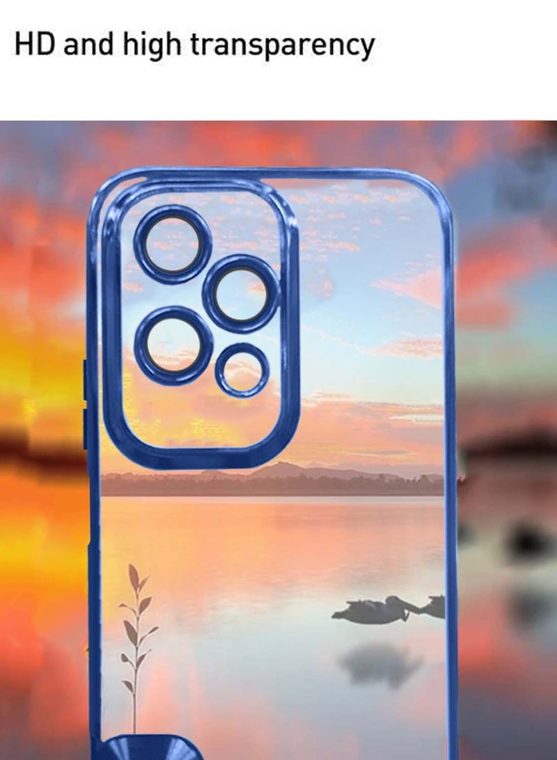 Wtech Honor 200 Lite 5G 2024 PU Luxury Plating Raised Lips Camera Hole Case Cover - Navy Blue - Image 5