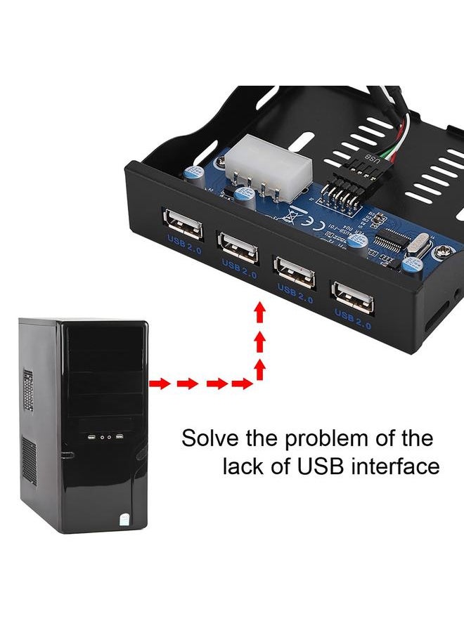 USB2.0 Floppy Front Panel 3.5'' Floppy Bay 9 Pin to 4 Interface USB 2.0 HUB