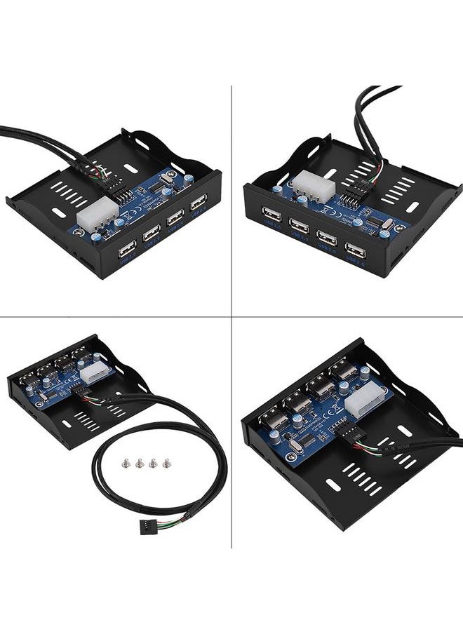 USB2.0 Floppy Front Panel 3.5'' Floppy Bay 9 Pin to 4 Interface USB 2.0 HUB