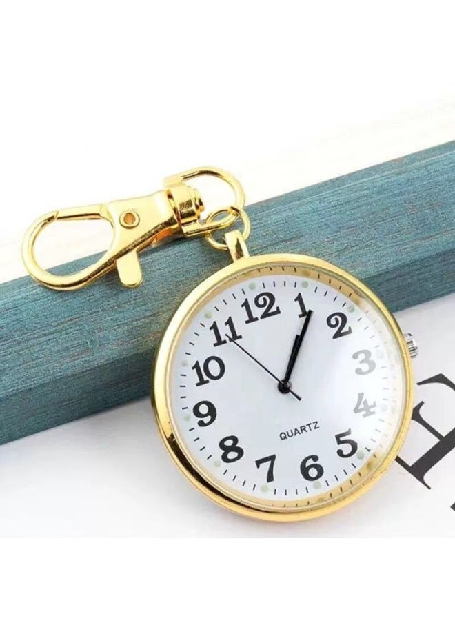 Generic Watch Keychain Hanging Watch Nurses' Watch Student Examination Entry Pocket Watch For The Elderly No Luminous Big Numbers Clear-Display Accuracy:Purple Shell White Surface + Spare Electronics - Image 2