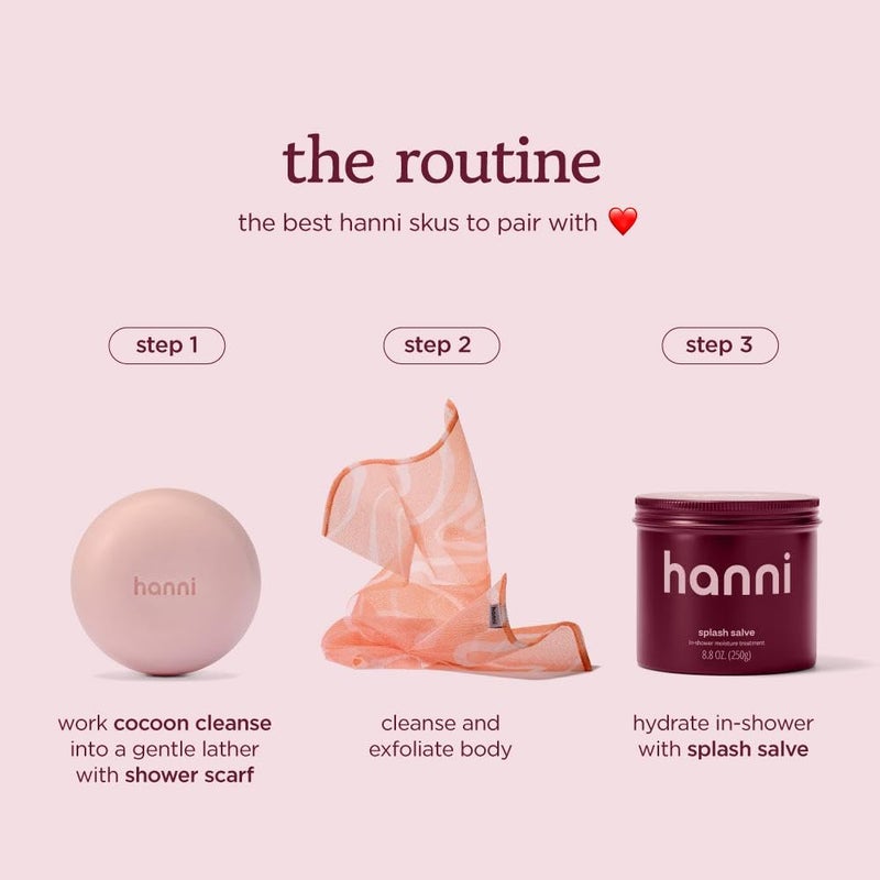 HANNI شال الاستحمام هاني الطويل جداً، مقشر الجسم المستوحى من اليابان، قماش غسيل يشبه اللوف لإزالة الجلد الميت - Image 4