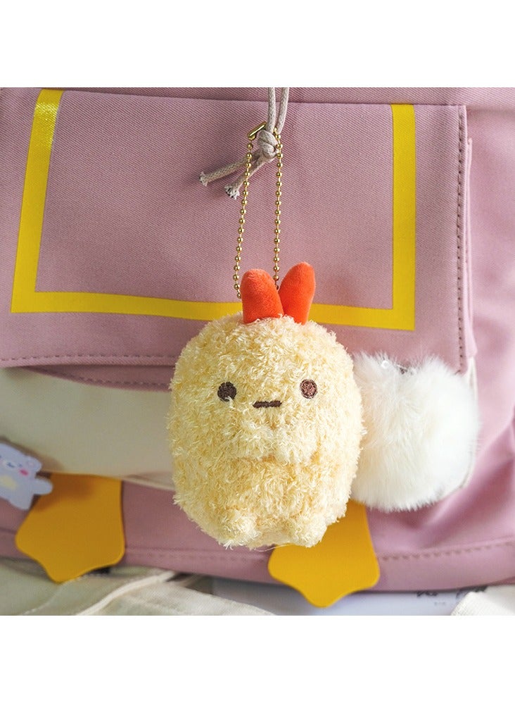 general Cute Corner Creatures Fried Shrimp Plush Keychain Doll, Cartoon Toy, and Bag Pendant