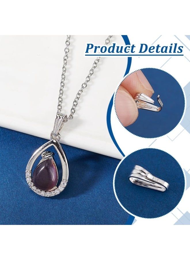 PH PandaHall Ph Pandahall Elite 10 Pieces 925 Sterling Silver Snap Bail Hook Pinch Clip Necklace Clasps Dangle Pendant Charms Chain Connectors For Necklace Jewelry Diy Craft Making Platinum 7.5X3.5X3.3Mm Platinum  - Image 4