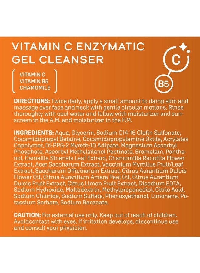 DCL Skincare Vitamin C Enzymatic Gel Cleanser Natural Enzymes Gently Exfoliate And Clean Pores 8.0 Fl Oz - Image 4